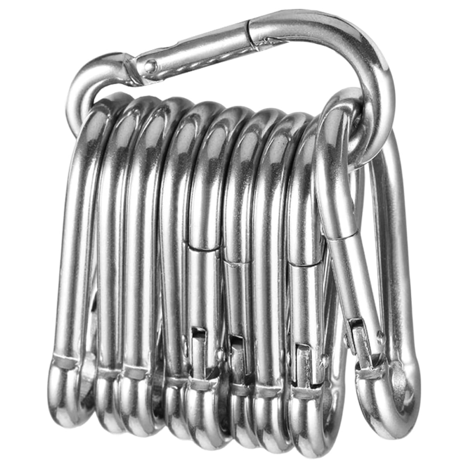 10x rozsdamentes acél karabiner A4 5,0x50mm 110kg