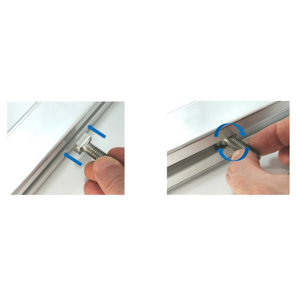 100x Kalapácsfejű csavar 10x25mm, alternatív DIN 933, H-profilhoz