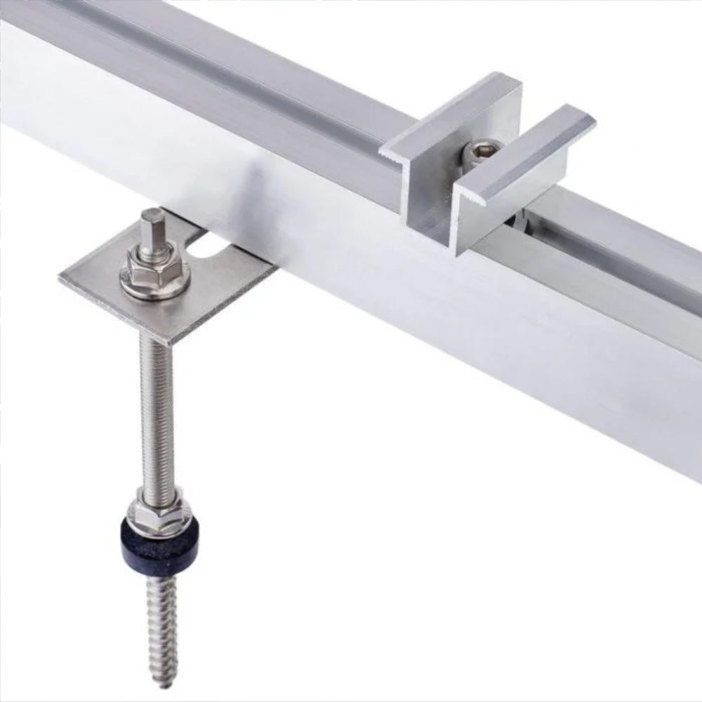 Komplett rögzítőcsavar készlet (hanger bolt) M10 dupla menettel napelem rögzítéséhez