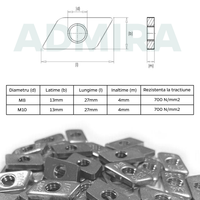 100x T-fejű horonyanya 28x15 mm M8 M10