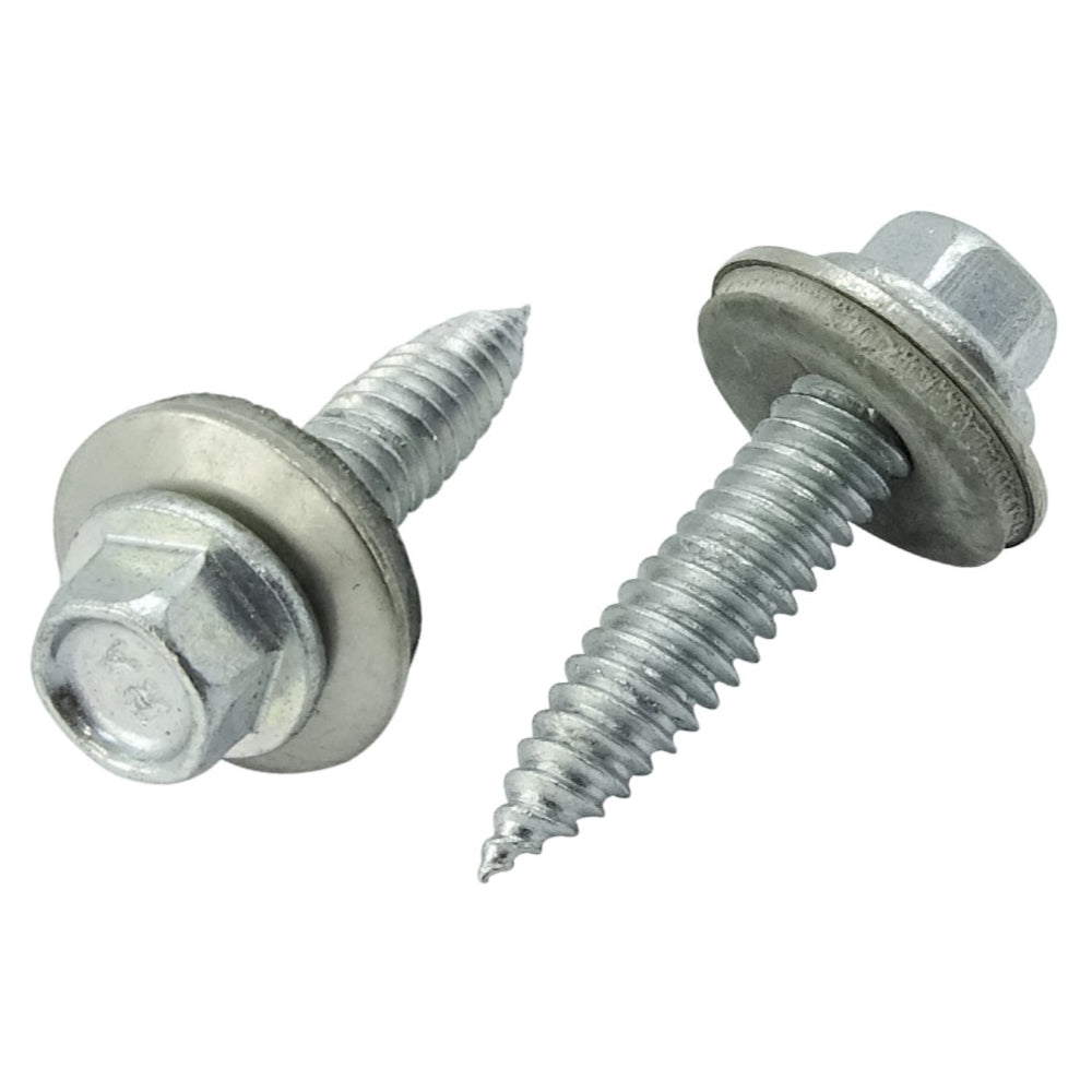 100x Șurub cu cap autofiletant și garnitură pt. tablă subțire, Inox A2, Bimetal, SW8, ETA