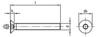 Süllyesztettfejű imbusz csavar + dugó - M8 x 25 mm - 100 db