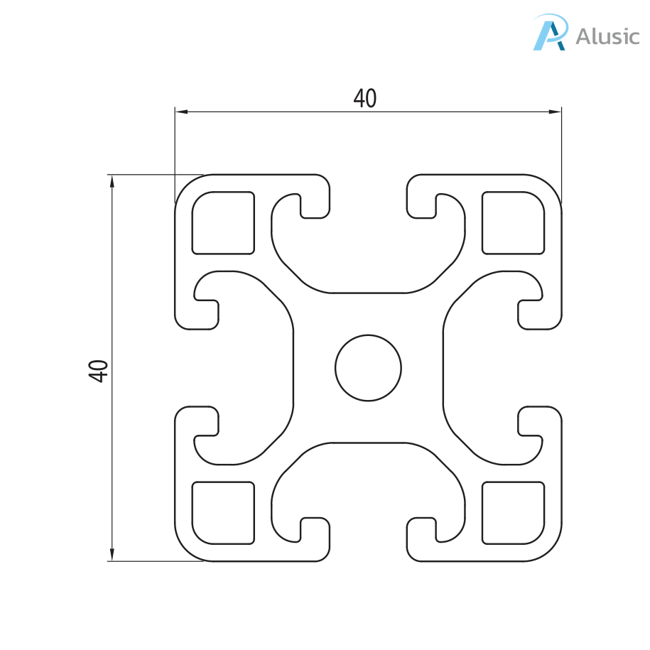Profil IM 40x40mm(8), Aluminiu Anodizat, 3000mm