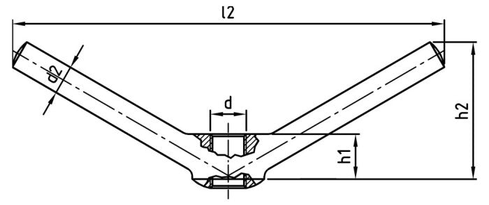 DIN 80701 - Hosszú szárnyú pillangós anya - M16 - 5 db.