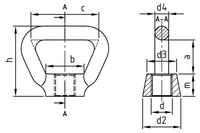 DIN 80704 - Háromszögletű szemes anya - M10 - 10 db