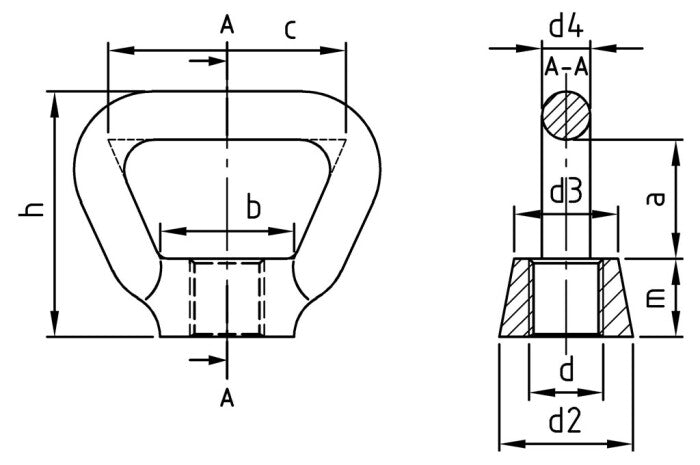 DIN 80704 - Háromszögletű szemes anya - M10 - 10 db