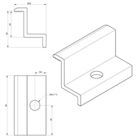 Clema de capat 30 mm aluminiu negru anodizat, fixare panouri solare fotovoltaice M8