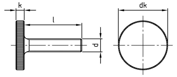 DIN 653 - Surub de reglare cu cap striat filet complet forma joasa - M5 x 22 mm - 25 buc.