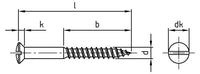 DIN 95 - Fakeresztfejű recézett, részmenetes facsavar - 4,0 x 35 mm - 200 db