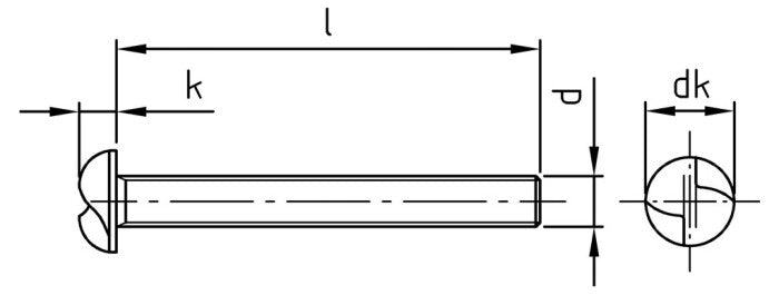 Surub siguranta cap plat cu filetare unidirectionala - M8 x 25 mm - 100 buc.