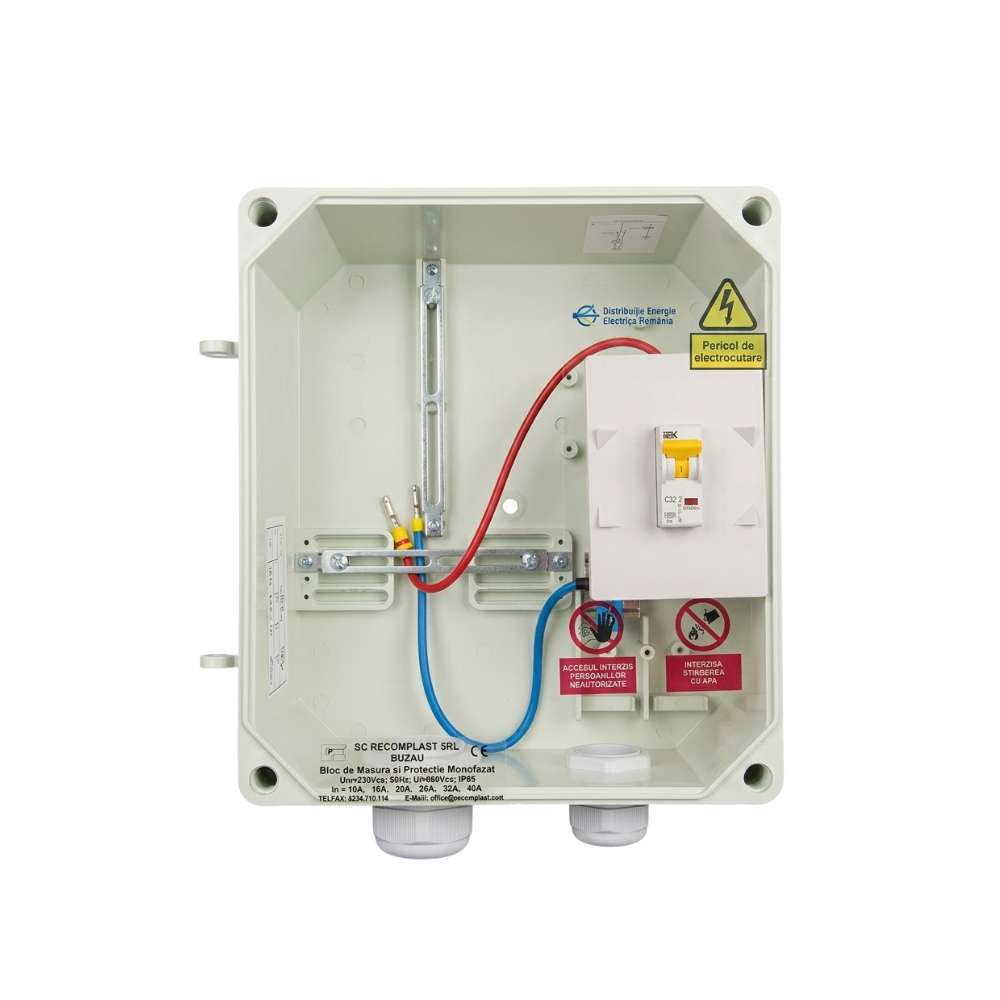 Bloc de măsură și protecție monofazat BMPM 32A IP65 pentru branșament electric rezidențial