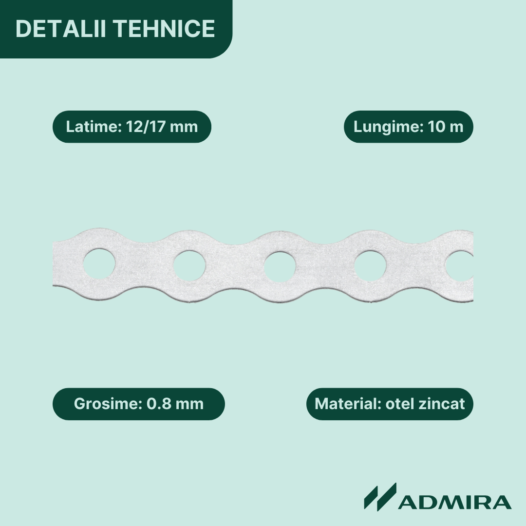 Perforált szalag R típusú 12 17 x 0.8 mm, horganyzott acél, 10 m
