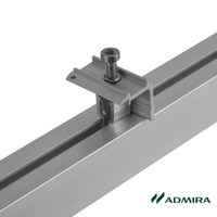 Clemă de capat universala 30-40mm rapida cu pin împământare pt. profil H 40x40mm, fixare panouri solare fotovoltaice