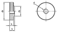 DIN 467 - Recézett anya kézi meghúzáshoz - M2 - 100 db
