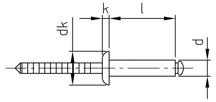 ISO 15983 – Laposfejű és bordázott szárú popszegecs – 4,8 x 8 mm – 500 db