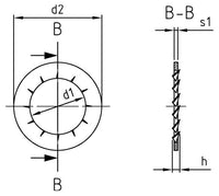 DIN 6798 - Belsőfogazású biztosító alátét J típus - 17,0 mm - 500 db