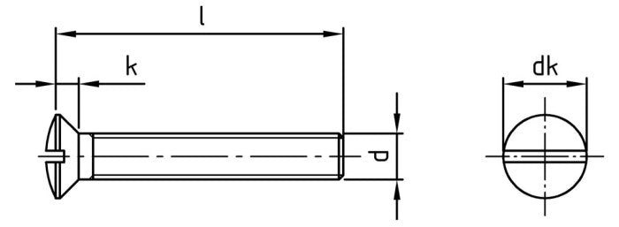 DIN 964 - Lencsefejű metrikus csavar, hornyolt, teljes menetű - M3 x 6 mm - 500 db.