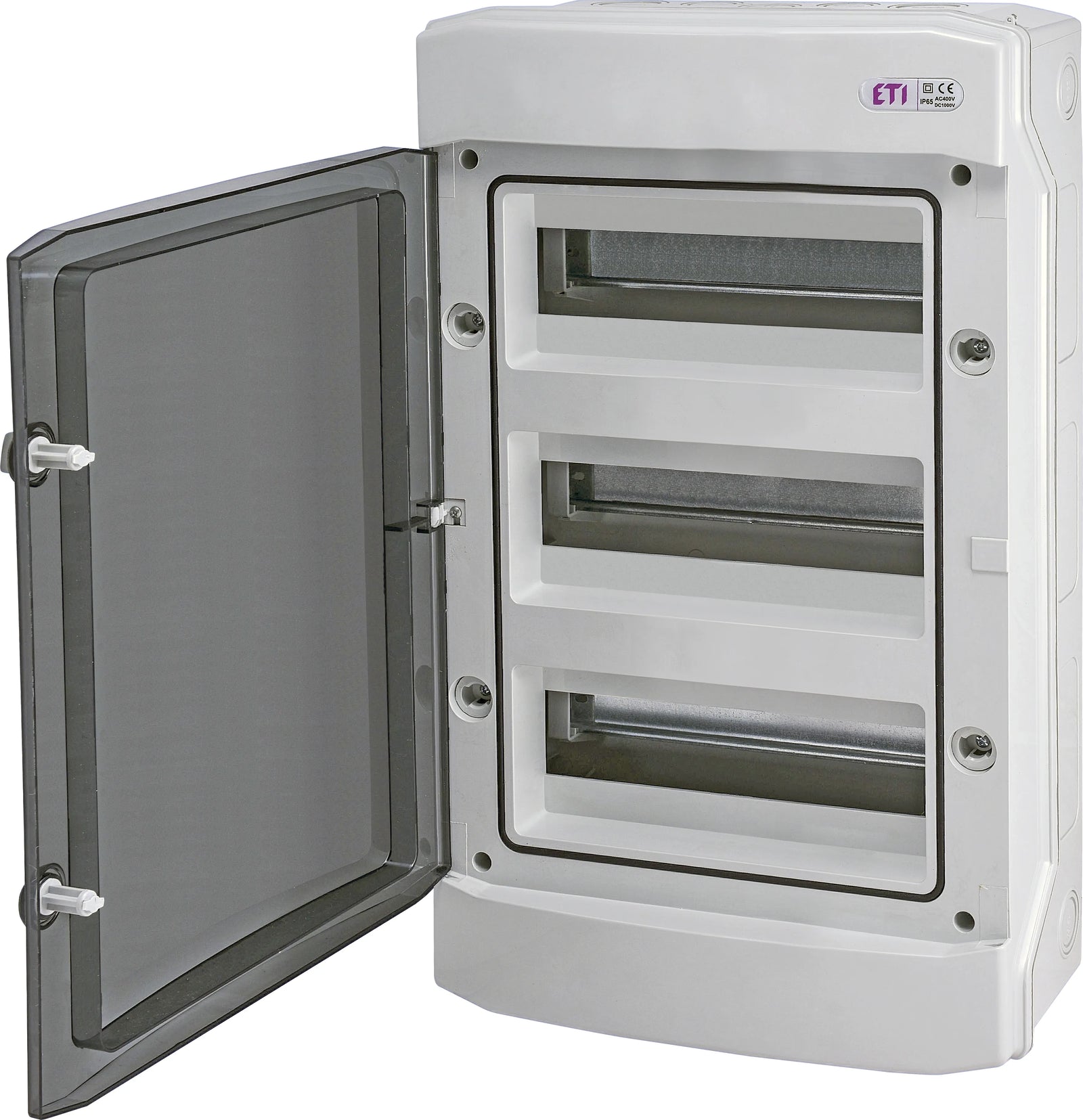 Cutie de distribuție aplicată ETI ECH-36PT, 36 module, 3 rânduri, IP65, montaj aparent