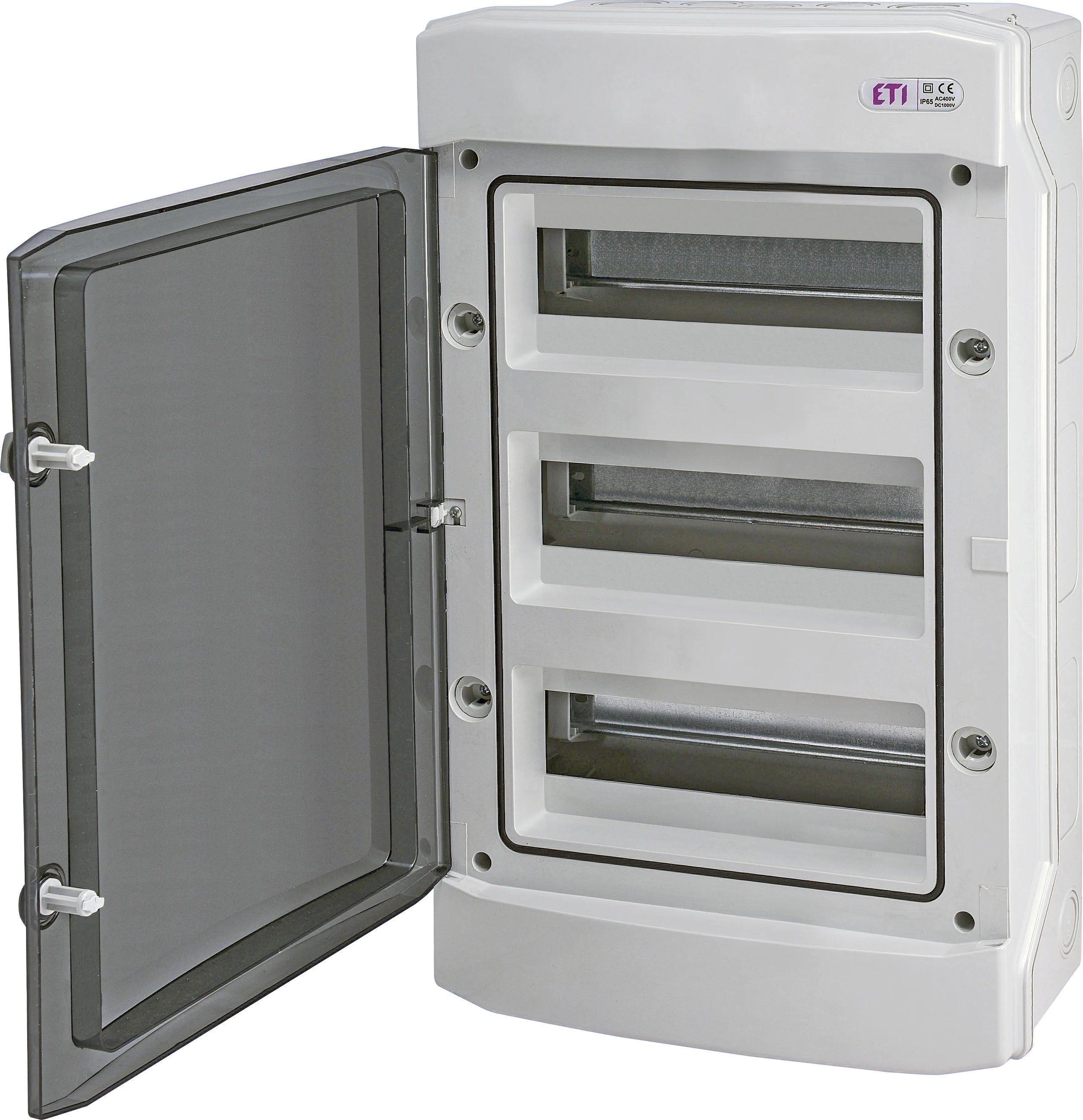 Cutie de distribuție aplicată ETI ECH-36PT, 36 module, 3 rânduri, IP65, montaj aparent