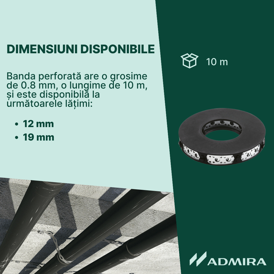 Perforált szalag D típus 12 19 x 0.8 mm, horganyzott acél, 10m