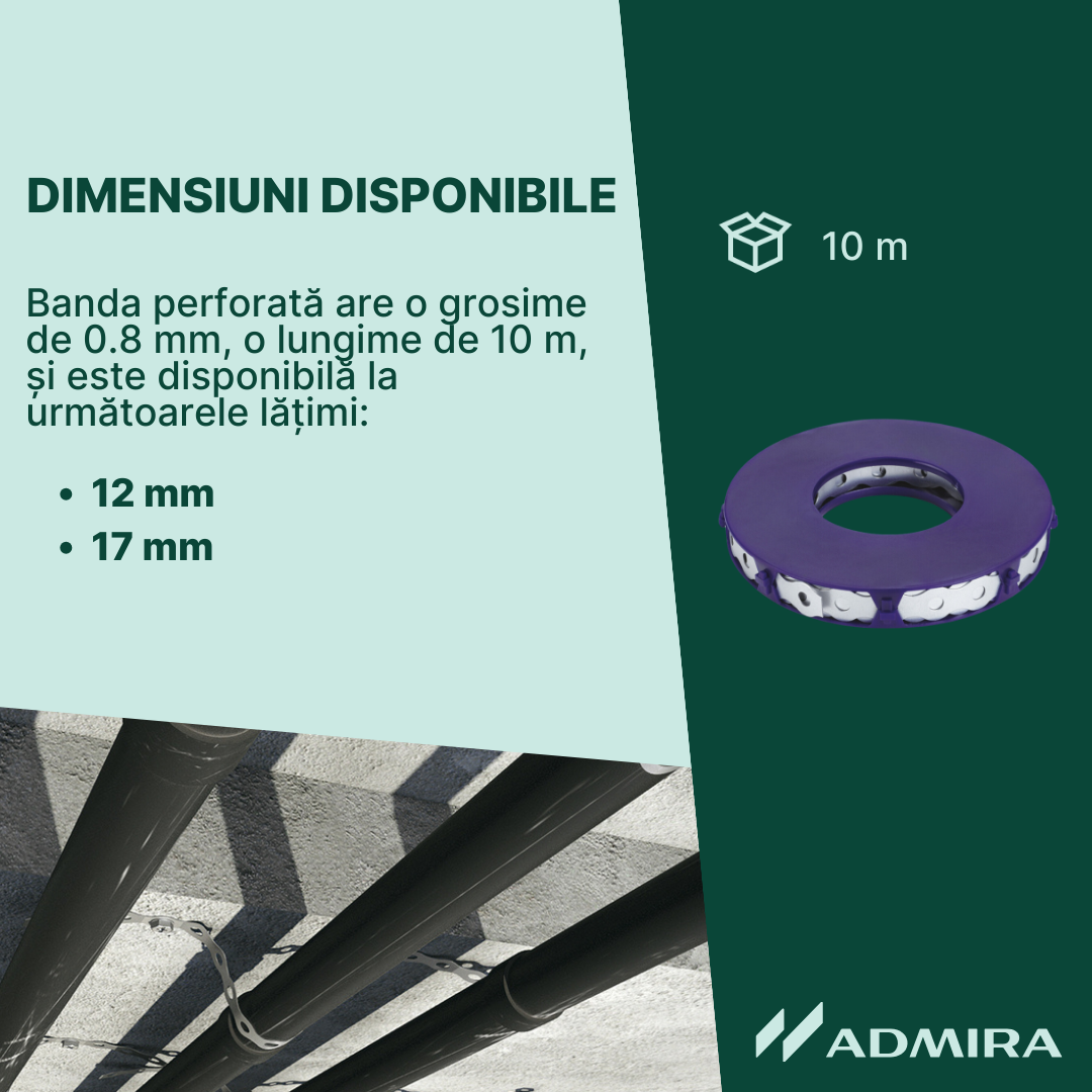 Perforált szalag R típusú 12 17 x 0.8 mm, horganyzott acél, 10 m