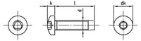 DIN 7500 - Surub cap bombat stea filet complet tip CE M4 x 30 TX 20 mm - 1000 buc.