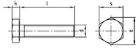DIN 961 - Hatlapfejű csavar finommenettel - M16 x 1,5 x 35 mm - 25 db