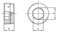 DIN 906 a DIN 158 szerint – Csődugó belső hatlapfejjel és kúpos menettel – M14 x 1,5 mm – 50 db