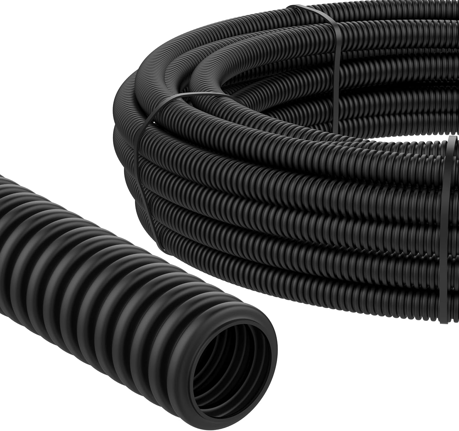 Lángálló fekete lágyhullámú flexibilis cső (gofrált cső) vezeték nélkül, HF UV - 50m.