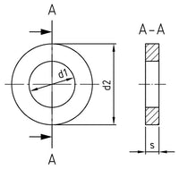 DIN 7349 – Lemezalátét csavarokhoz és csapszegekhez, nehéz sorozat – 21,0 mm – 50 db