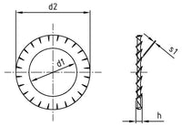 DIN 6798 - Rugós alátét, külső fogazású, A típusú - 23,0 mm - 200 db.