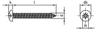 DIN 7981 - Domborúfejű önmetsző csavar Phillips hornyos - 3,5 x 9,5 mm - 1000 db.