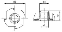 Karmos anya fába rögzítéshez - M4 x 7 mm - 100 db.