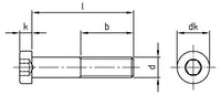 DIN 7984 - Surub cap cilindric mic cu hexagon imbus  - M16 x 130 mm - 25 buc.