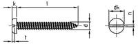 DIN 7971 - Surub autofiletant cap bombat cu slot - C 5,5 x 60 mm - 200 buc.