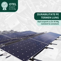 Sistem montaj panouri fotovoltaice J-systems acoperiș plat terasă balastat E-V, fără penetrare, rezistent la taifun