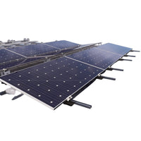 Sistem montaj panouri fotovoltaice J-systems acoperiș plat terasă balastat E-V, fără penetrare, rezistent la taifun