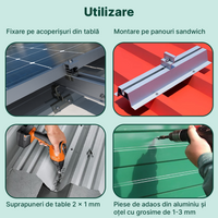 100x Șurub cu cap autofiletant și garnitură pt. tablă subțire, Inox A2, Bimetal, SW8, ETA