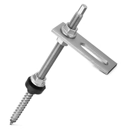 Komplett rögzítőcsavar készlet (hanger bolt) M10 dupla menettel napelem rögzítéséhez