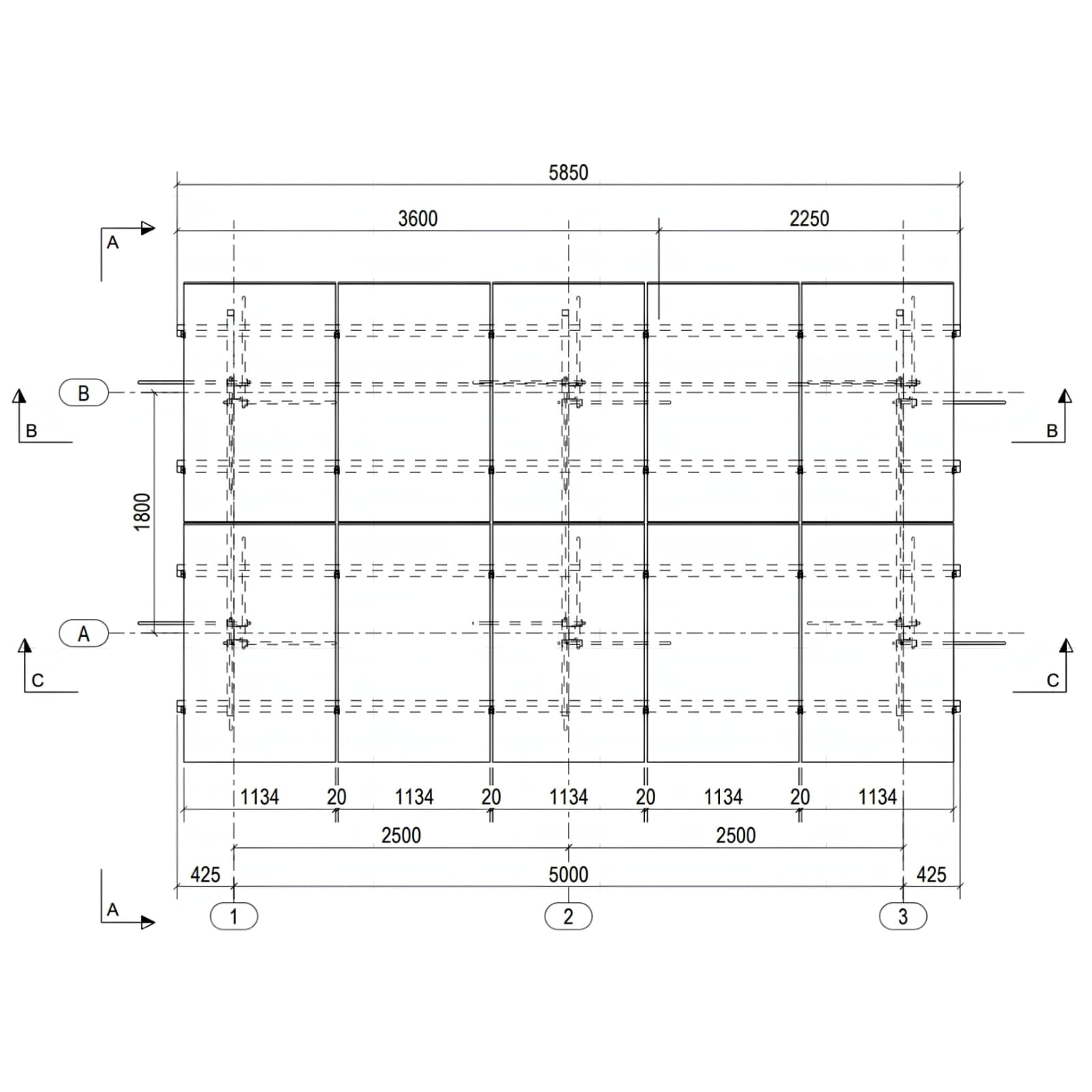 Structură Panouri Fotovoltaice Sol 10 Panouri - Model X 25° S350GD+Z275