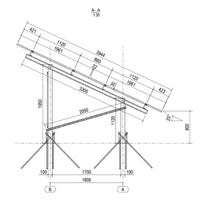 Structură Panouri Fotovoltaice Sol 10 Panouri - Model X 25° S350GD+Z275