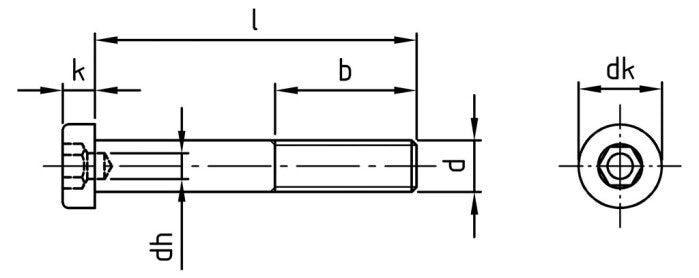 DIN 6912 - Hengeresfejű, belső kulcsnyílású csavar alacsony fejjel és kulcsvezetővel - M6 x 25 mm - 200 db