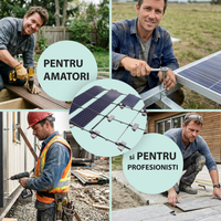 Sistem montaj panouri fotovoltaice J-systems acoperiș plat terasă balastat E-V, fără penetrare, rezistent la taifun