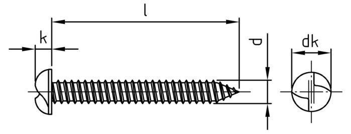 Laposfejű biztonsági csavar egyirányú menettel - C 4,2 x 25 mm - 100 db
