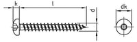 Csavar fa, ács, félgömbfejű, torx, teljesen menetes - 5,0 x 65 TX 25 - 100 db