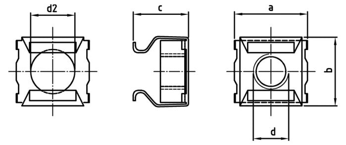 Rack kalitkás anya - M10 1,8 - 3,2 mm - 100 db.