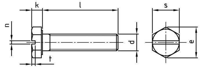 DIN 933 - Hatlapfejű csavar teljes menettel - M6 x 14 SZ mm - 500 db.