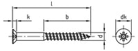 DIN 7997 - Surub lemn dulgherie cap inecat cruce filet partial - 3,5 x 12 Z mm - 200 buc.