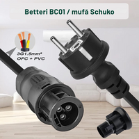 Akkumulátor kábel BC01-F Schuko 5m