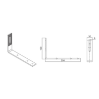 Fix rögzítő kampó 200 x 120 mm bitumenes zsindelyhez, A2 rozsdamentes acél